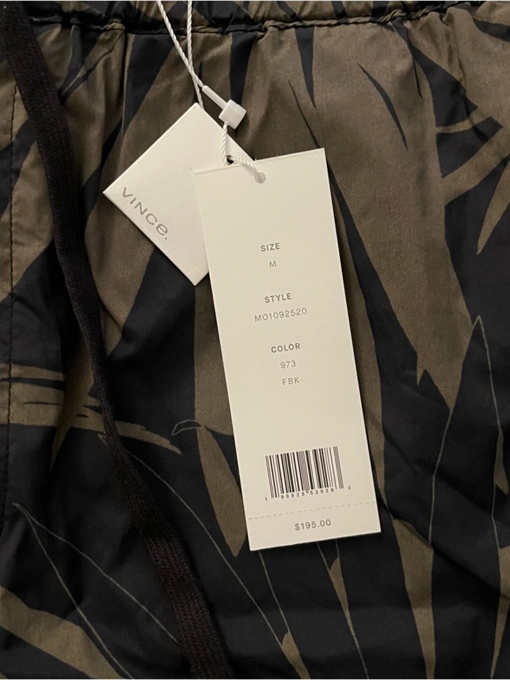 Vince Black & Olive Palm-Print Swim Shorts - Picture 3 of 12